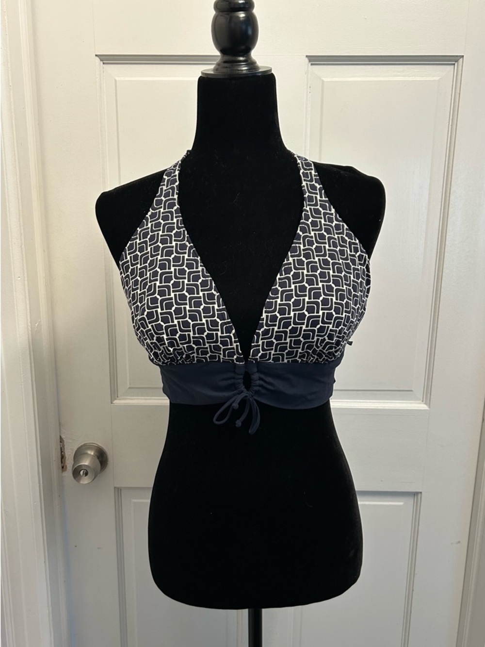 Nautica navy blue white bathing suit top size 16 summer beach pool fun women her